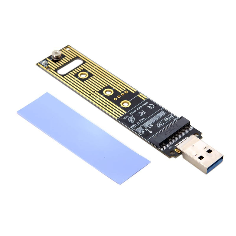 CY USB 3.0 to Nvme M-Key M.2 NGFF SSD External PCBA Conveter Adapter Card Flash Disk Type Black without Cover
