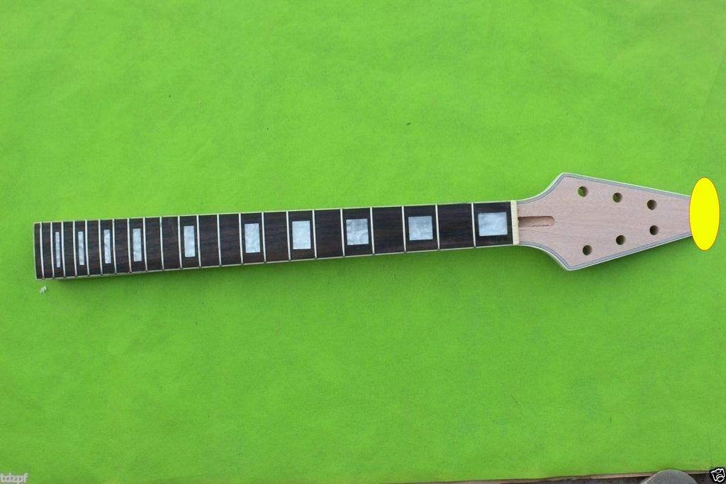 Yinfente Guitar Neck 22 fret 24.75 inch Electric Guitar Rosewood Guitar Fretboard Binding Headstock Block Inlay bolt on