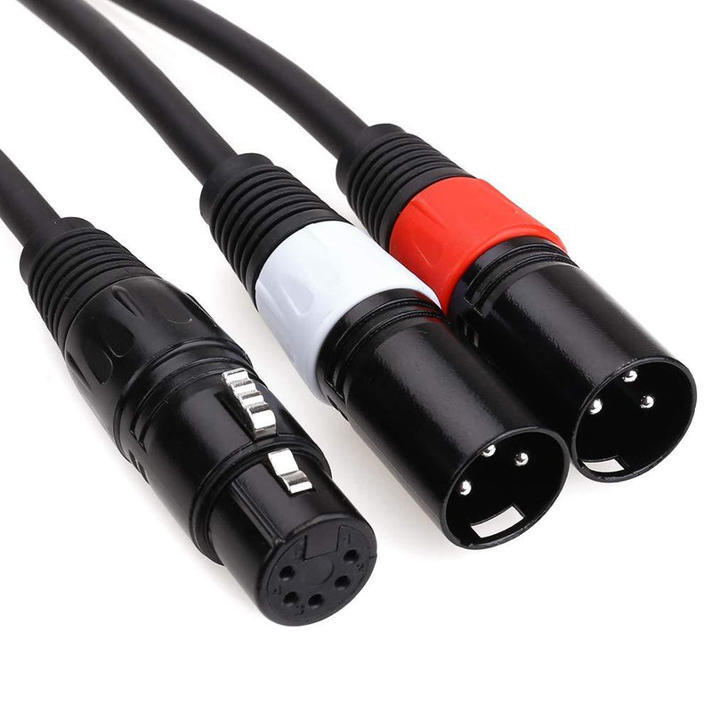 [AUSTRALIA] - MOBOREST DMX Splitter Cable 5-Pin Female to Dual 3-Pin Male XLR (Red/White) Turnaround DMX Cable Mixing Board, mic preamp, Splitter Patch Cable,(0.5Meter / 1.6FT) 5 PIN Female - Dual 3 PIN Male 