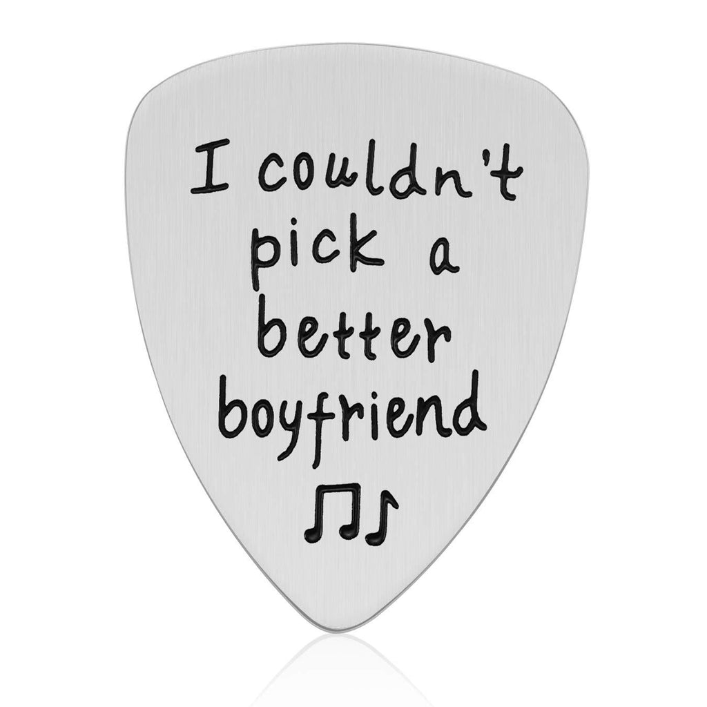 Boyfriend Gifts for Him Men - I Couldn't Pick A Better Boyfriend Guitar Pick Musician Gifts for Boyfriend, Christmas Valentines Day Gifts for Boyfriend, Anniversary Gifts for Him Men