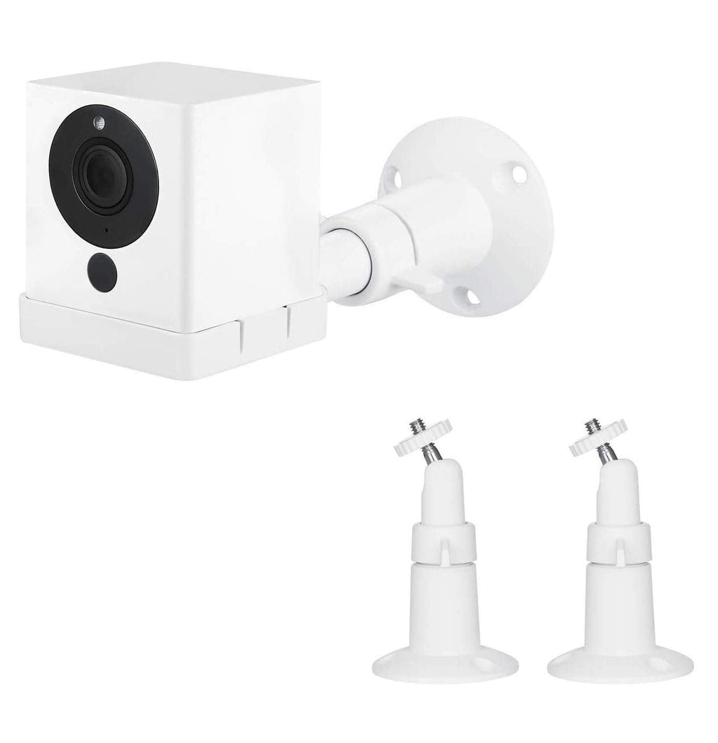 Wasserstein Adjustable Metal Mount with Universal Screw Compatible with Wyze Cam V2 - Extra Flexibility for Your Wyze Cam V2 (2 Pack, White)