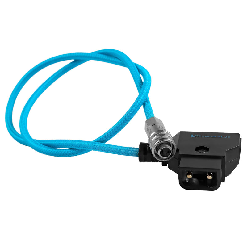 Kondor Blue D-Tap/P-Tap to BMPCC Weipu Power Cable for Blackmagic Pocket Cinema Camera 4K/6K Pro and Gold Mount V Mount External Battery 20"- Blue