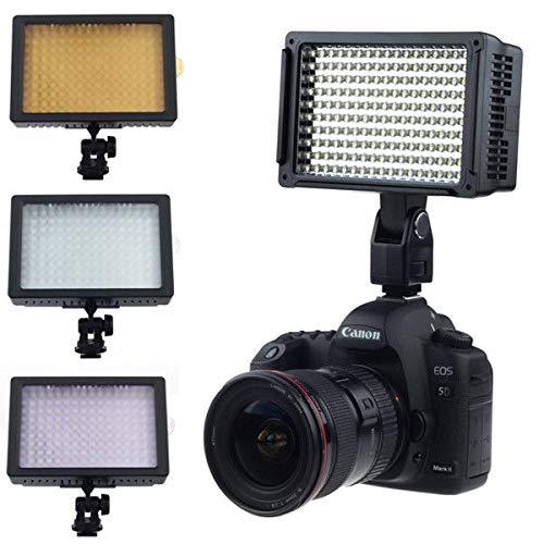 Runshuangyu 160 LED CN-160 Dimmable Ultra High Power Panel Hot Shoe Video Camcorder Lamp Light Photo Studio Lighting + Soft Diffuser + 3200k Filter fits to Canon Nikon Sony Panasonic Olympus Camera