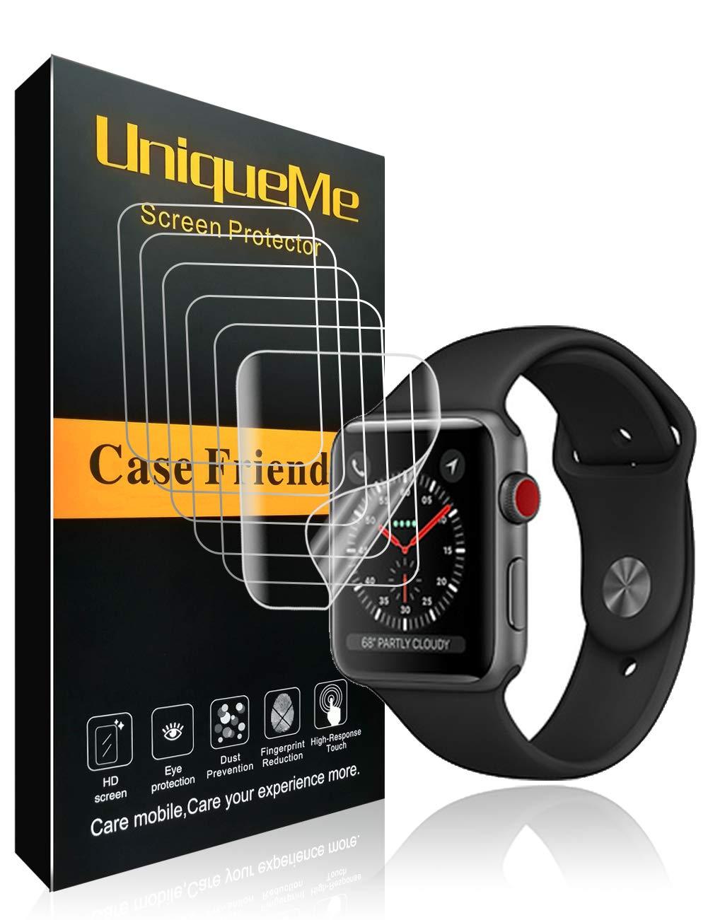 INGLE [6 Pack] Compatible for Apple Watch Screen Protector (42mm Series 3/2/1 Compatible), [Anti-Bubble] [HD Clear] Full Coverage Film