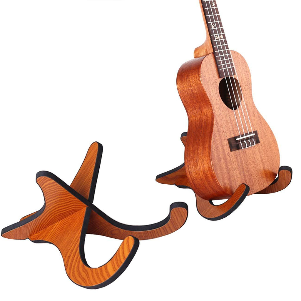 Tinsow Wooden Ukelele Stand Holder Musical Instrument Stand Concert Portable Wood Stand