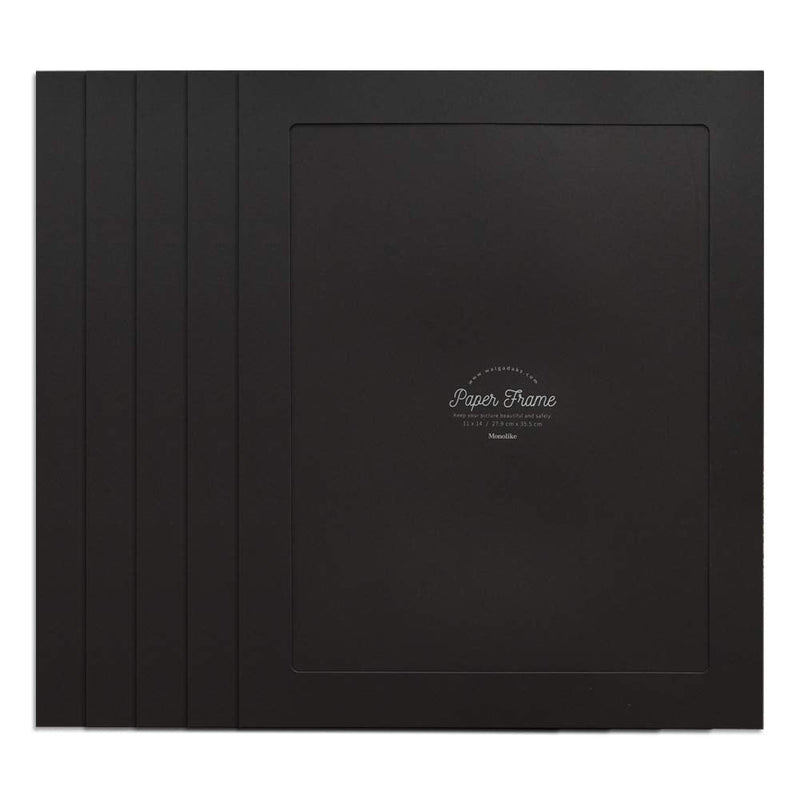 Monolike Paper Photo Frames 11x14 Inch Black 5 Pack - Fits 11"x14" Pictures 11x14 Black 5p