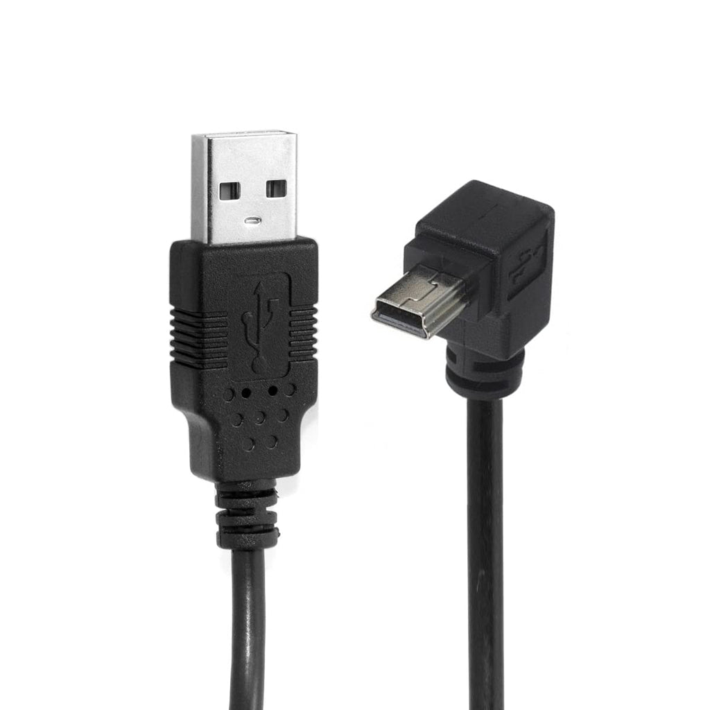 CY Mini USB to USB Cable 5pin USB-A to Mini USB-B Data Cable Up Angled Black Up 0.5m