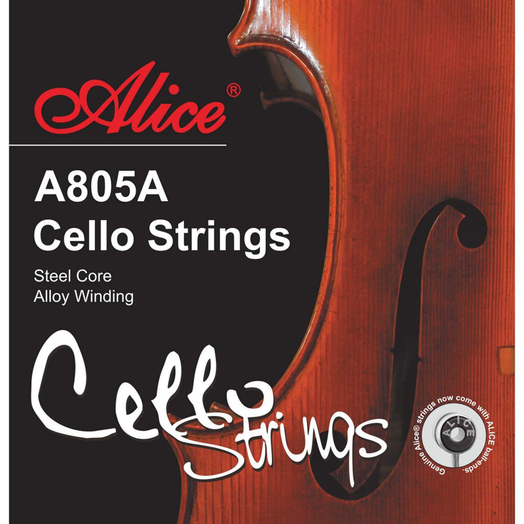 Alice Steel Core Nickel Chromium Winding Cello Strings 4/4 Full Set (A-D-G-C)
