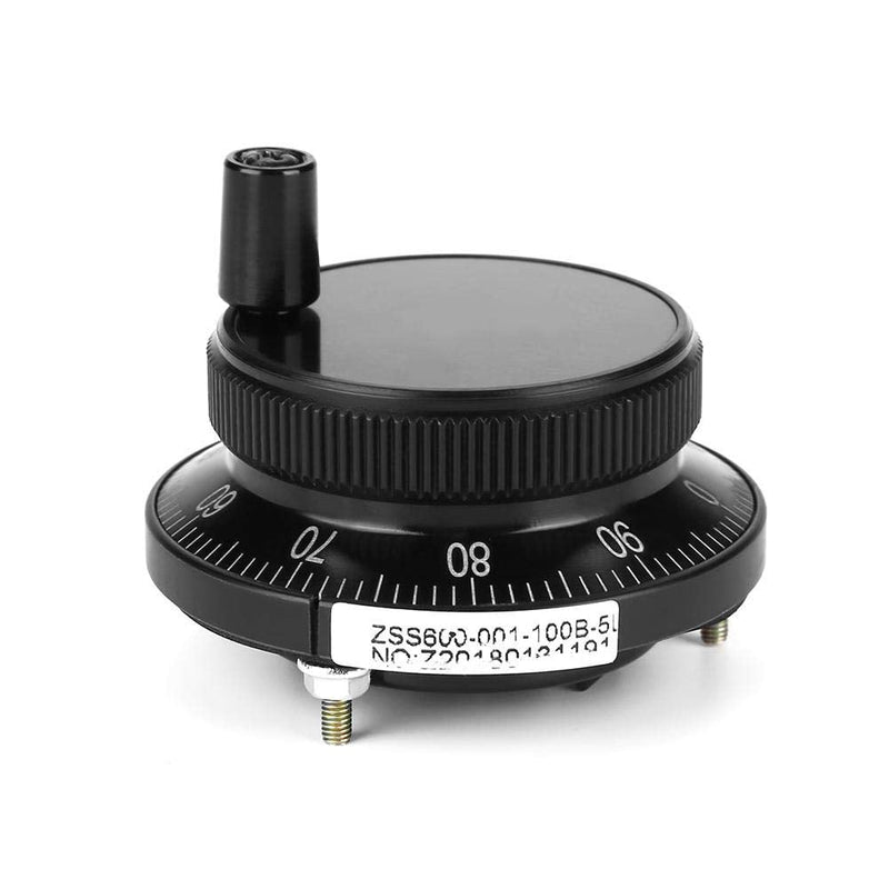 5V 60MM Hand Wheel Pulse Encoder CNC Pulse Encoder Mill Router Manual Control for CNC System Milling Machine (Black) Black