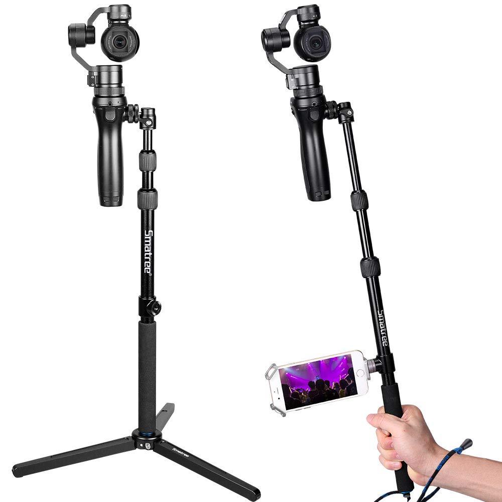 Smatree Selfie Stick Monopod with Tripod Compatible for DJI OM 4, DJI OSMO, OSMO Mobile 3, OSMO Mobile, OSMO Pro/Raw, Telescope Pole with Adapter for DJI Phone Clip Holder