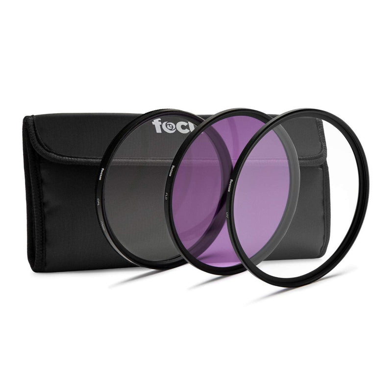 [AUSTRALIA] - Focus Camera 55mm 3-Piece UV, CPL, FLD Lens Filter Kit 