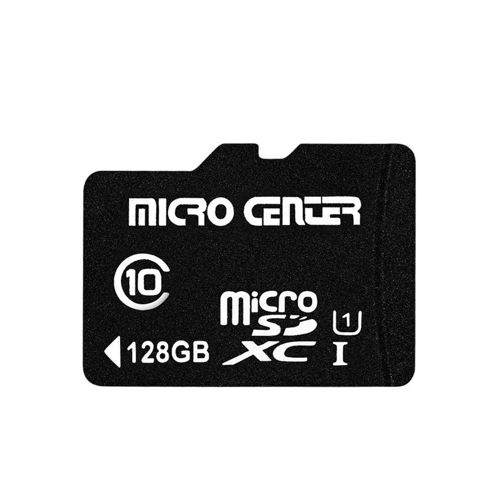 Micro Center 128GB Class 10 MicroSDXC Flash Memory Card with Adapter for Mobile Device Storage Phone, Tablet, Drone & Full HD Video Recording - 80MB/s UHS-I, C10, U1 (1 Pack)