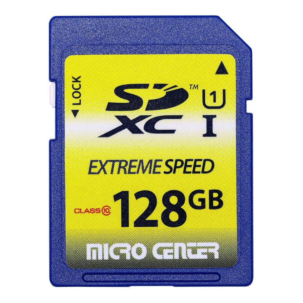 Micro Center 128GB Class 10 SDXC Flash Memory Card Full Size SD Card USH-I U1 Trail Camera Memory Card