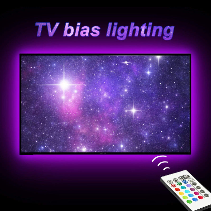 [AUSTRALIA] - TV Bias Lighting,LED Strip Light USB Powered for 55 to 60 Inches HDTV, TV Backlight Kit with 24keys Remote 20 Color Options and Dimmable LED Lights (55-60) 55-60 