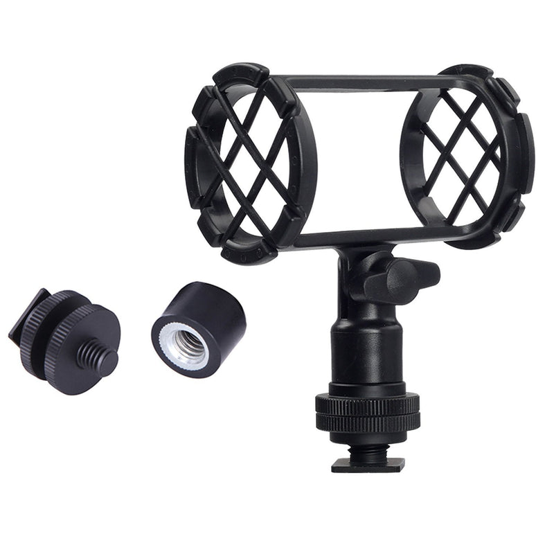 [AUSTRALIA] - Microphone Shockmount Universal Holder Clip with Hot Shoe Mount Compatible with Shotgun Microphone AKG D230 Sennheiser MKH-416 ME66 Rode NTG-2 NTG-1 Audio-Technica AT-875R 