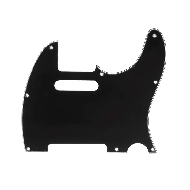 Musiclily Pro 8-Hole Guitar Tele Pickguard for JPN Made Fender Japan Telecaster, 3Ply Black