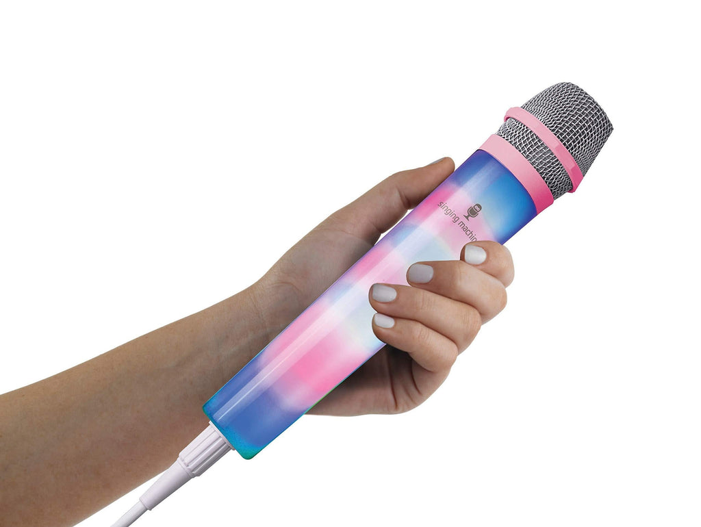 [AUSTRALIA] - singing Machine SMM225P Unidirectional Wired Microphone with LED Disco Lights, Pink 