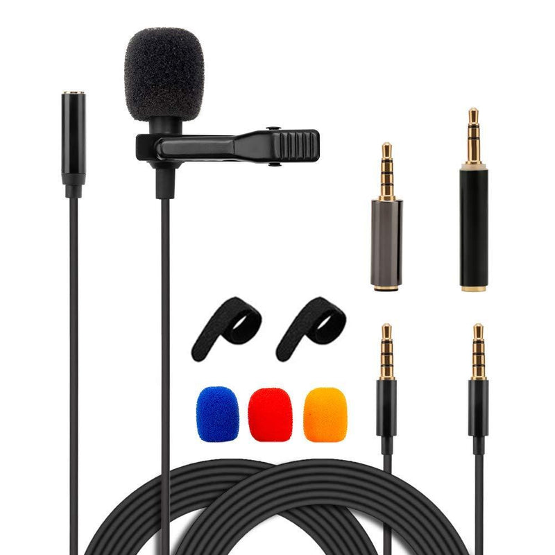 [AUSTRALIA] - Lavalier Lapel Microphone Omnidirectional Condenser Mic for iPhone Android Windows Smartphones, YouTube, Interview, Studio, Video Recording 2M 