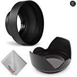 Zeikos 67MM Lens Hood Set, Includes Tulip Flower Lens Hood, Deluxe Collapsible Rubber Lens Hood w/3 Stages and MiracleFiber Microfiber Cloth