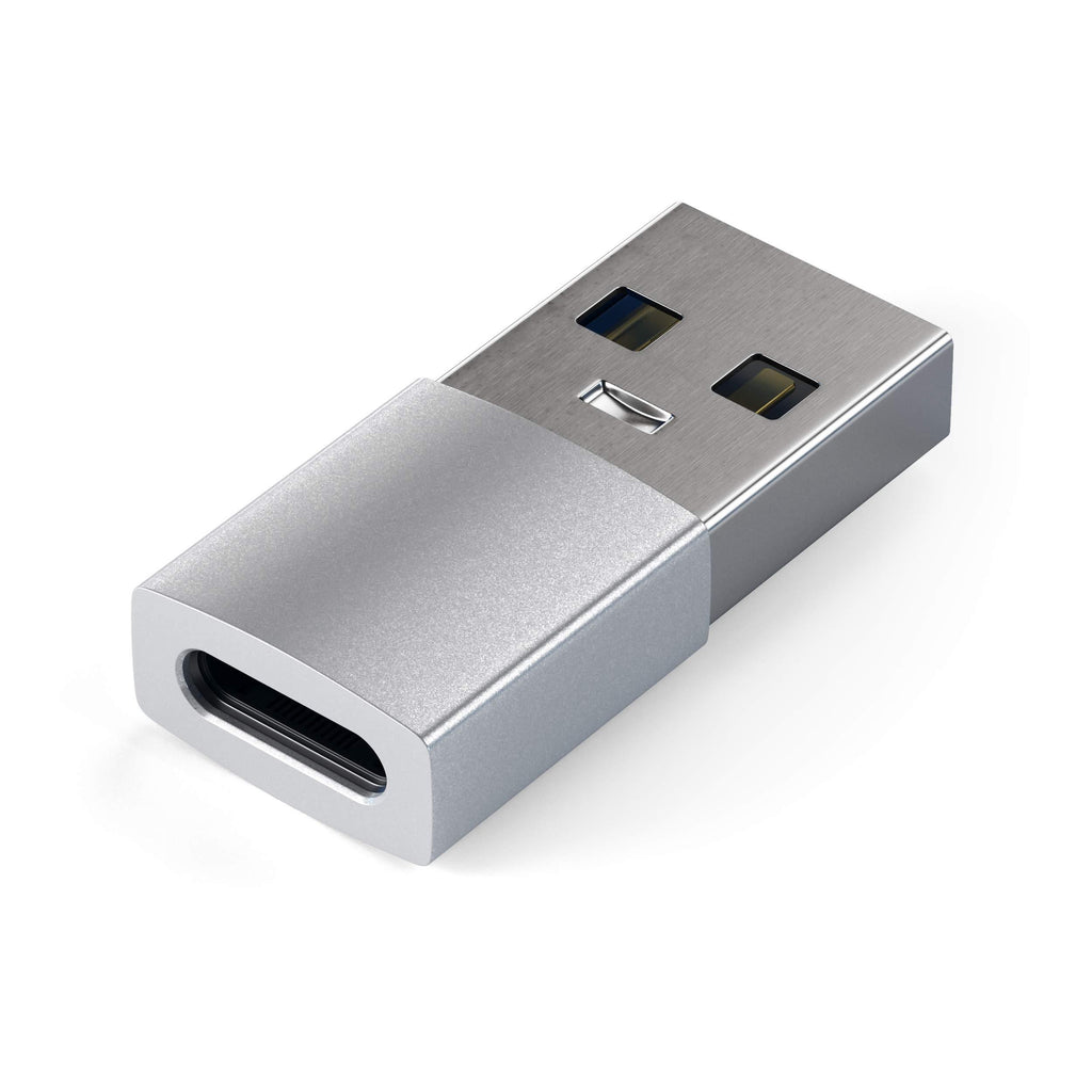 Satechi Type-A to Type-C Adapter Converter - USB-A Male to USB-C Female - Compatible with iMac, MacBook Pro/MacBook, Laptops, PC, Computers and More (Silver) Silver