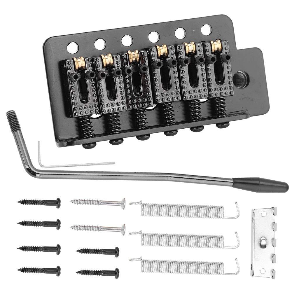 Guitar Tremolo Bridge, Tremolo System with Roller Single Locking Vibrato Bridge Tailpiece for ST Guitar (Black)