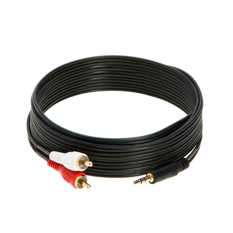 3.5mm Male Audio to 2 RCA Stereo Cable 6ft, 10ft, 12ft, 15ft, 25FT (15FT)