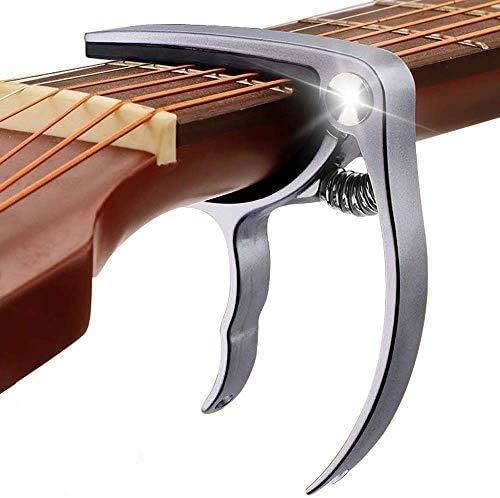 Guitar Capo, Premium Zinc Metal Capo For Acoustic Guitar and Electric Guitar, Banjo,Mandolin, Ukulele Capo, Silver