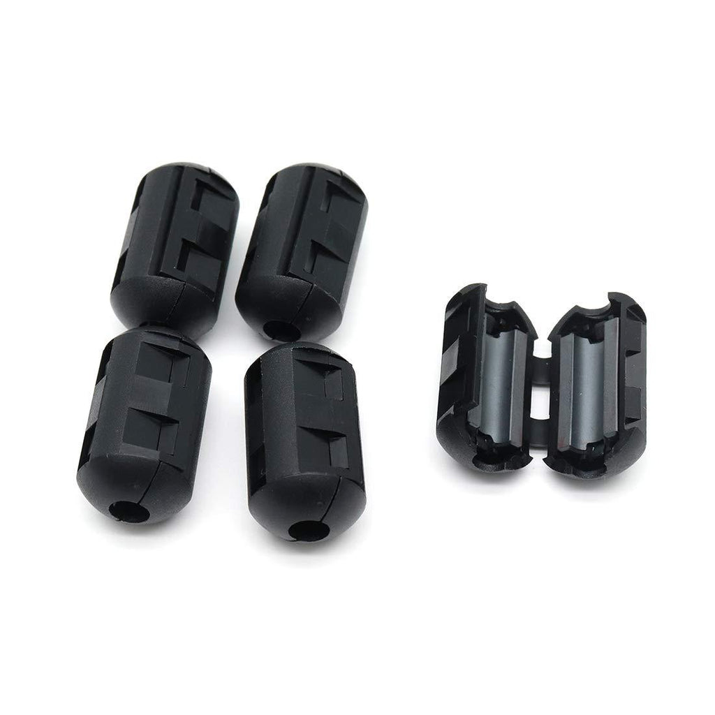 Cyful 5pcs Noise Filter Cable Ring Ferrite Core Filters Suppressor Cable Clip for 3.5-5mm Diameter Cable Black