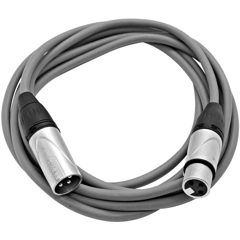 [AUSTRALIA] - Seismic Audio - SAXLX-10Gray - 10 Foot Gray XLR Patch Cable Mic Cord - 3 Pin XLR Male to XLR Female Microphone Cables - 10' 