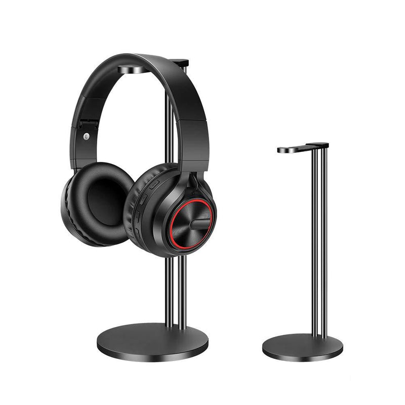 EletecPro Headphone Stand Holder,Universal Aluminum Alloy Gaming Headset earphone Holder Table Desk Display Rack Hanger Orgnizer Support For All Headphone Sizes (Black) Black