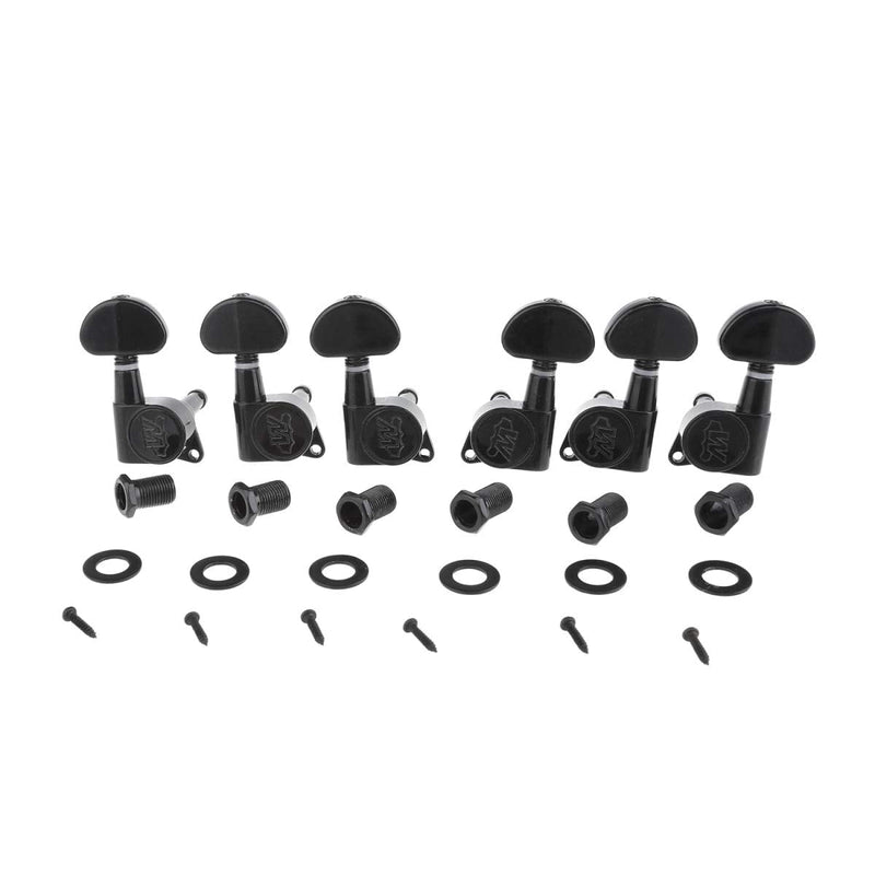 Wilkinson 3R3L E-Z-LOK Guitar Tuners Machine Heads Tuning Pegs Keys Set for Electric or Acoustic Guitar, Black