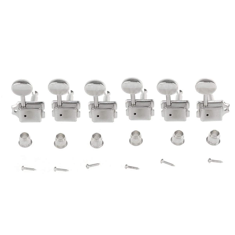 Musiclily Pro Vintage Guitar Tuners Split Shaft 6 in- Line Machine Heads Tuning Pegs Keys Set for Squier Classic Vibe Fender Strat/Tele Style, Nickel