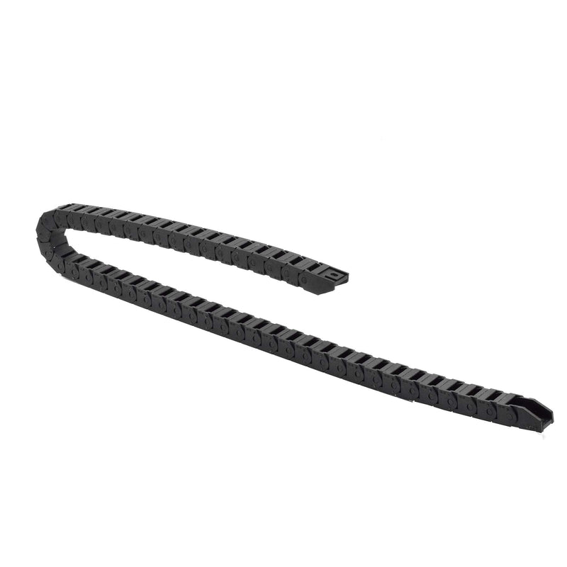 Plastic Drag Chain Cable Carrier Closed Type with End Connectors R28 15 x 15mm L1000mm for Electrical CNC Router Machines