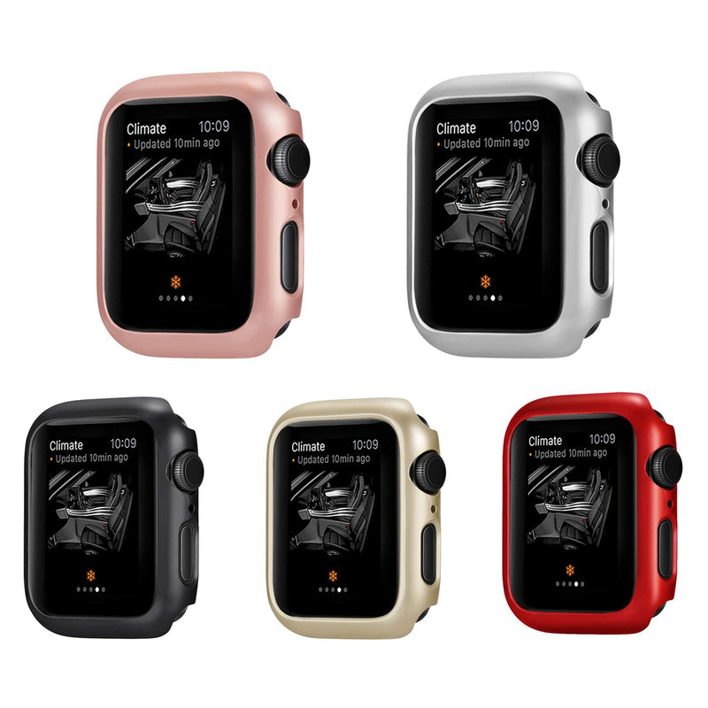 Leotop Compatible with Apple Watch Series 6 5 4 SE Case 44mm 40mm, Super Thin Bumper Protector PC Hard Cover Lightweight Slim Shockproof Accessories Matte Frame Compatible iWatch (5 Color Pack, 40mm) 5 Color Pack