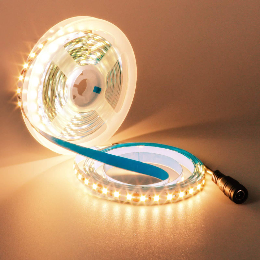[AUSTRALIA] - YUNBO LED Strip Light Warm White 3000-3500K 600LEDs SMD2835, 12V 16.4ft Cuttable Flexible LED Tape Lights IP20 NO Waterproof LED Lighting 