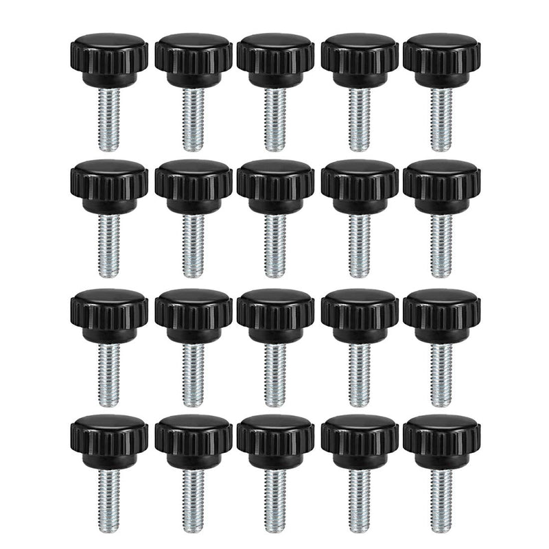 uxcell M6 x 15mm Male Thread Knurled Clamping Knobs Grip Thumb Screw on Type 20 Pcs M6x21x15