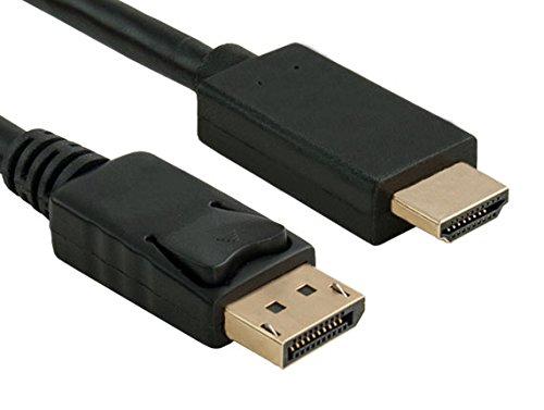 Cable Leader 28 AWG Gold Plated Premium DisplayPort 1.2 to 4K HDMI Male to Male Cable with Latches (3 Foot (1 Pack)) 3 Foot (1 Pack)