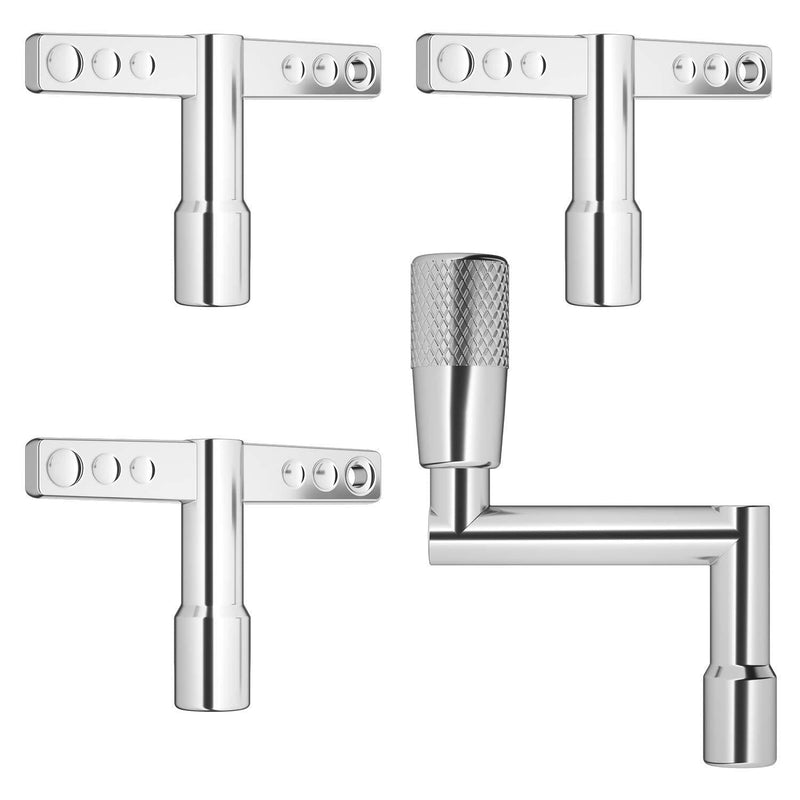 Donner Drum Keys 3-Pack with Continuous Motion Speed Key Universal Drum Tuning Key Standard Chrome With Hole