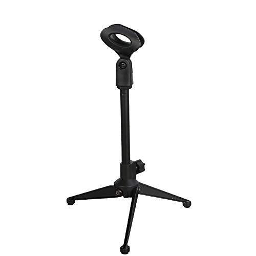 [AUSTRALIA] - Depusheng Desktop Microphone Tripod Foldable Microphone Stand Holder Adjustable Mic Clip Mount Shock for Table Karaoke Microphones 