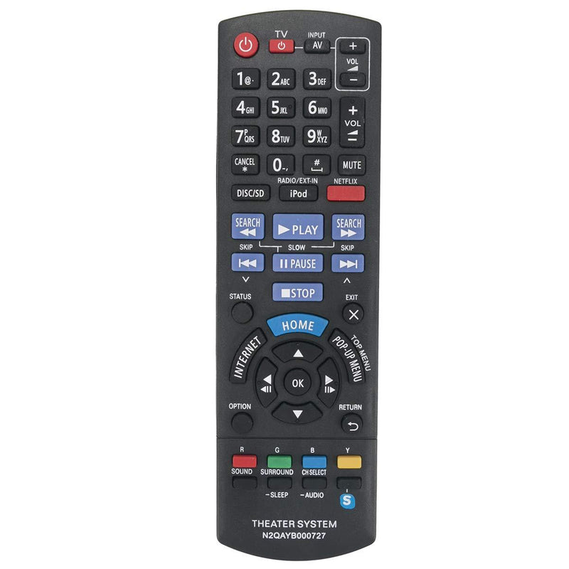 N2QAYB000727 Replaced Remote Control Applicable for Panasonic SC-BTT196 SC-BTT490 SC-BTT190 SC-BTT195 SCBTT196 SCBTT490 SCBTT190 SCBTT195 SA-BTT490 Blu-ray Disc Home Theater Sound System
