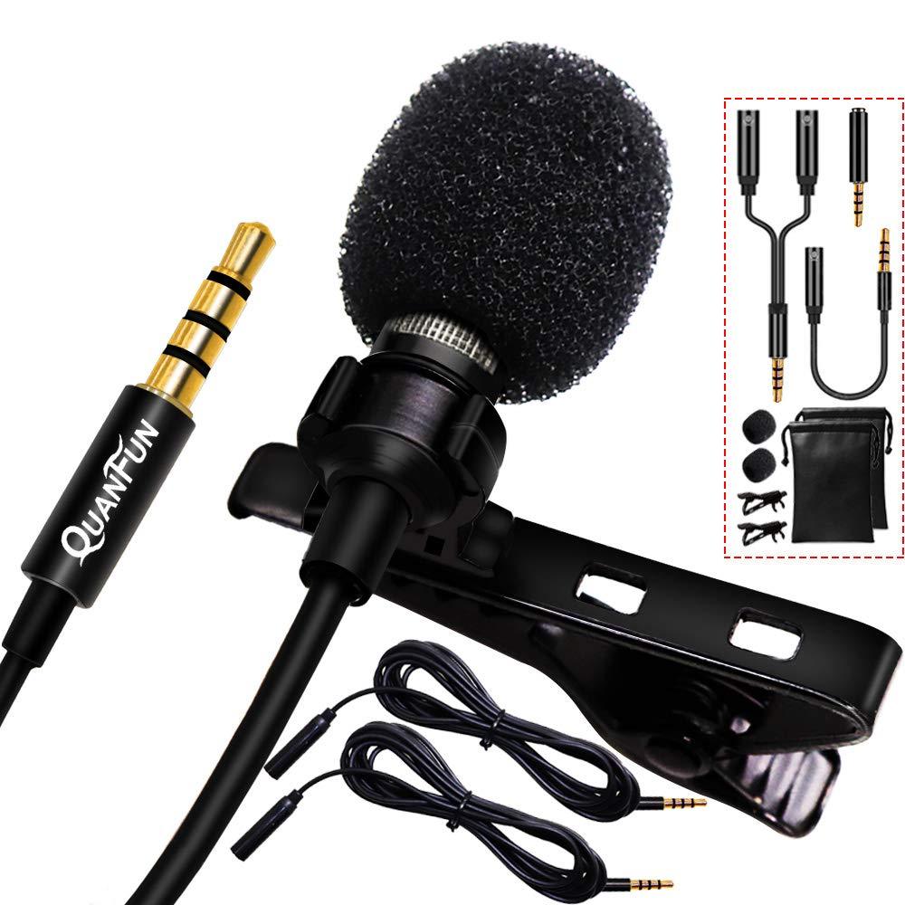 [AUSTRALIA] - Dependable Lavalier Lapel Microphone, Dual Professional Lavalier Mic Phone Microphone with 2 Extension Cord + 1 Y Connector Perfect for Dual Interview, YouTube, Video Recording, Broadcasting - 2PACK For iphone/Android Phone-2pack 
