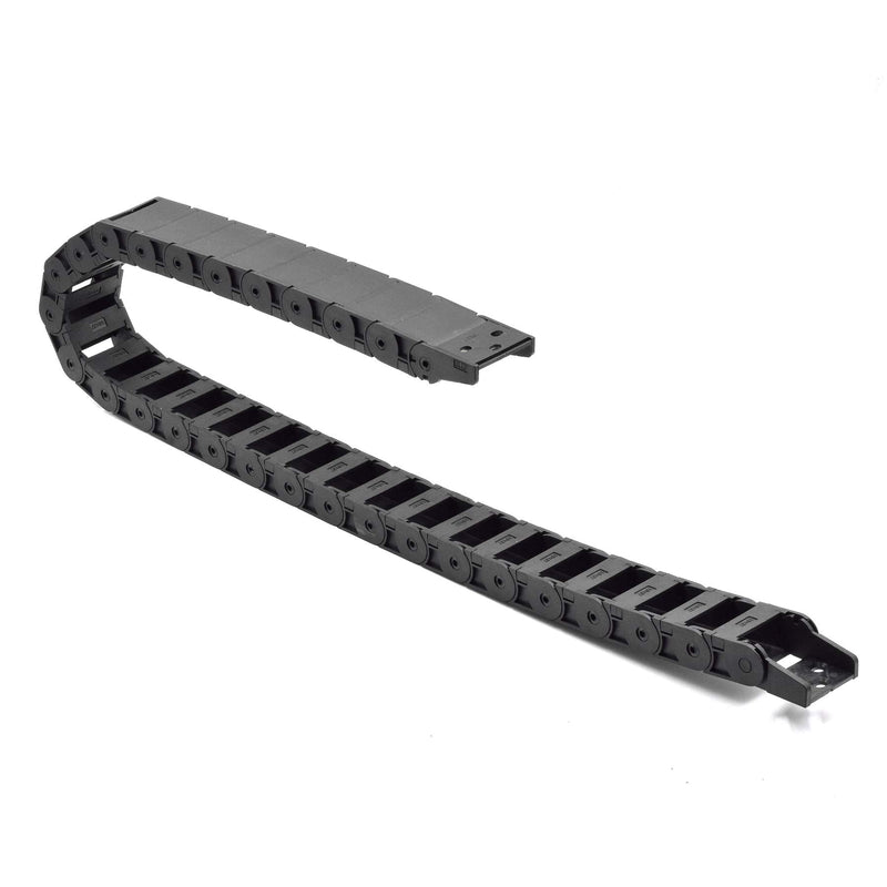 Plastic Drag Chain Cable Carrier Closed Type with End Connectors R38 18 x 37mm L1000mm for Electrical CNC Router Machines