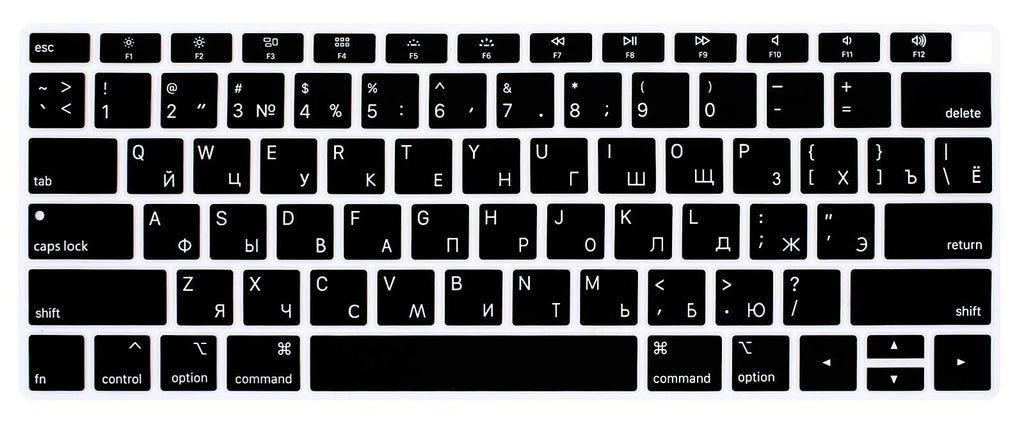 HRH Russian Language Silicone Keyboard Cover Skin for MacBook Newest Air 13 Inch 2018 Release A1932 with Retina Display and Touch ID,USA Layout