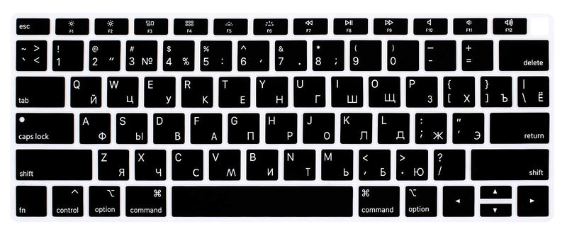 HRH Russian Language Silicone Keyboard Cover Skin for MacBook Newest Air 13 Inch 2018 Release A1932 with Retina Display and Touch ID,USA Layout