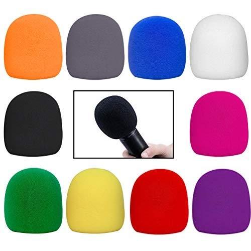 [AUSTRALIA] - Cooyeah Thick Microphone Cover, Reusable Colorful Handheld Stage Microphone Windscreen Foam Cover Set for Karaoke DJ-10 Pack 10 Pieces 