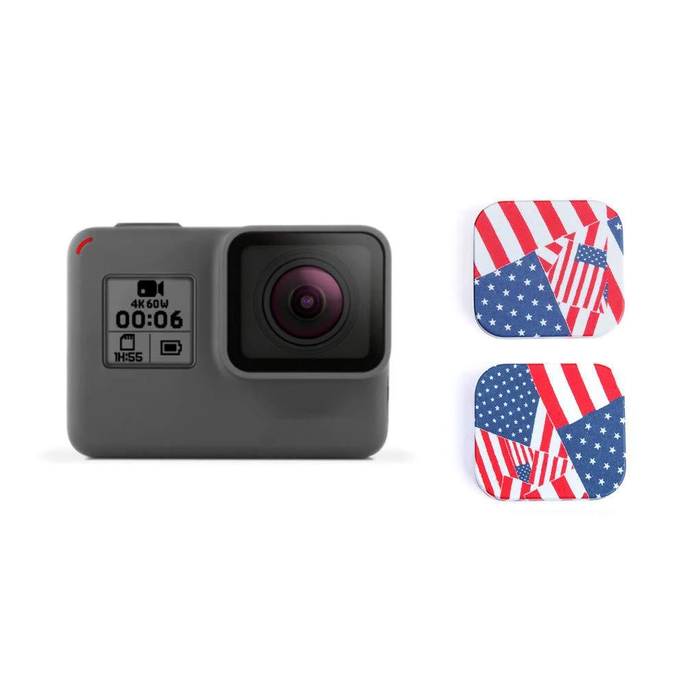 [1 pcs] Hellomomo Lens Cap Protector Cover for GoPro Hero 5 Hero 6 Hero 7(only Black) HD(2018) Protective Sports Camera Accessories. (America Flag) America flag