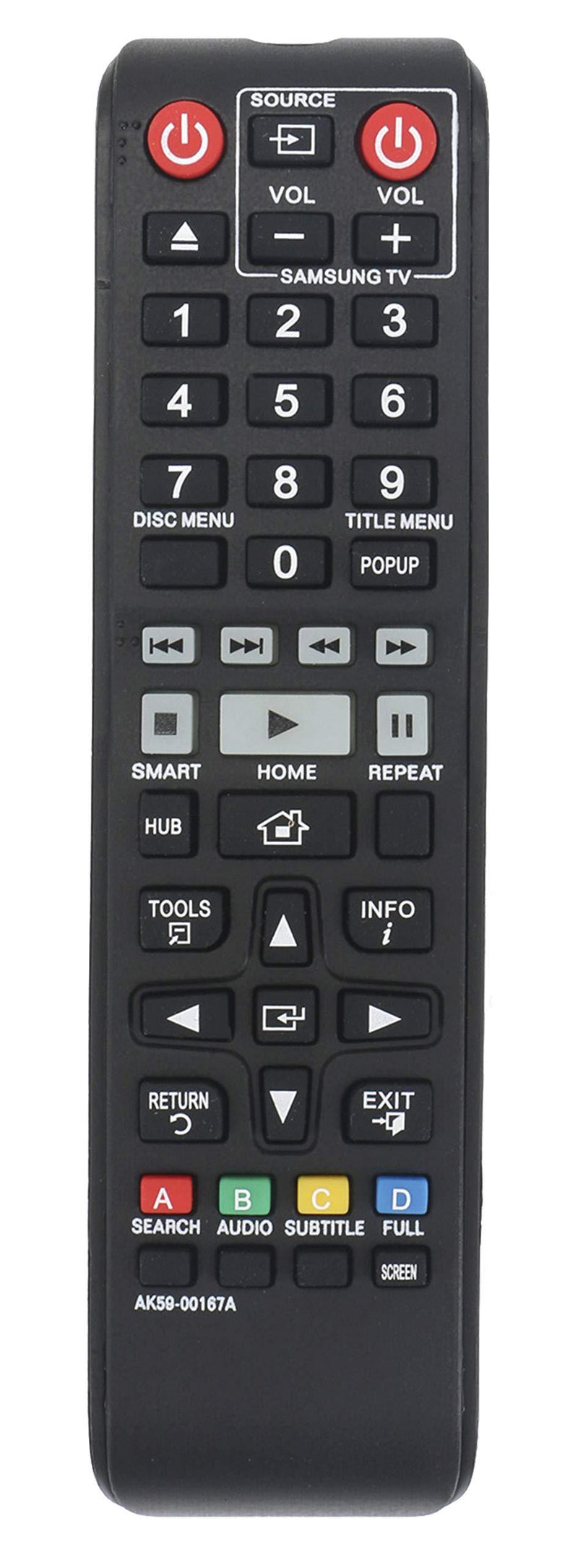 AK59-00167A Replace Remote fit for Samsung Smart 3D Blu-ray DVD Player UBD-K8500 BD-F6500 BD-F7500 BD-JM63 BD-JM63C BD-J6300 BD-J6300/ZA BD-JM63 BD-JM63C BD-F7500/ZA BD-F6700 BD-J7500 BD-J7500