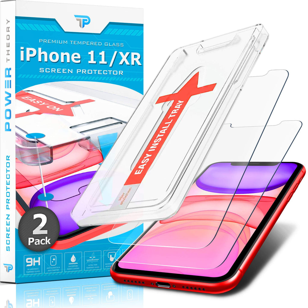 Power Theory Screen Protector for iPhone 11/iPhone XR Tempered Glass [2-Pack] with Easy Install Kit [Case Friendly][6.1 Inch]