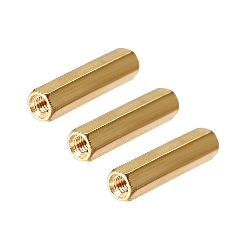 uxcell M3x20mm Female Threaded Standoff Spacer Brass Hex Coupling Nut, 3 Pcs