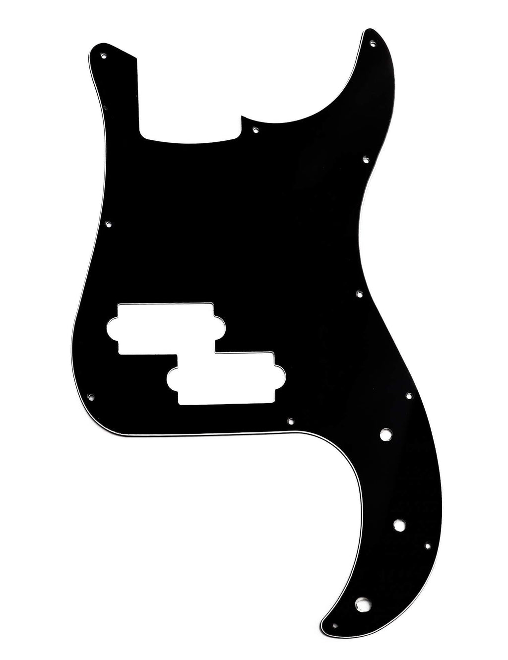 Metallor Electric Guitar Pickguard Scratch Plate 3 Ply 11 holes Compatible with Precision Bass PB Bass P Bass Black.